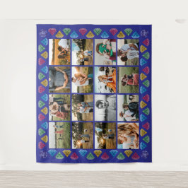 Custom 16-Foto Collage Diamond Jumbo Wall Hängend Wandteppich