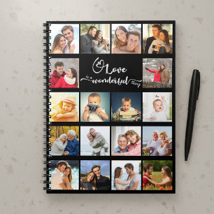 Custom 18 Foto Collage Liebe ist eine wunderbare S Notizblock