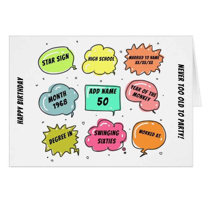 Custom 1968 yr born - THIS IS YOUR Life - Add BIO (Vorderseite (Horizontal))