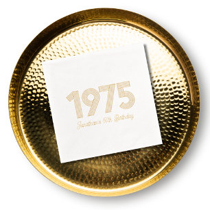 Custom 1975 50. Birthday Foil gestanzt Napkins Servietten Mit Folie