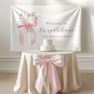 Custom 19. Geburtstag Banner Bow Wildblume