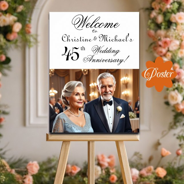 Custom 1 Foto 45. Hochzeitstag Begrüßung Poster (Von Creator hochgeladen)