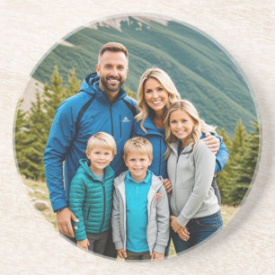 Custom 1 Foto Family Sandstone Getränkeuntersetzer