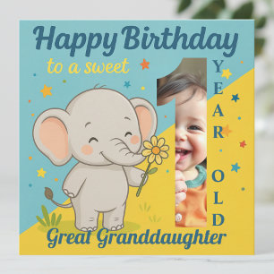 Custom 1. Geburtstag Elefant Sweet your Foto Card Karte
