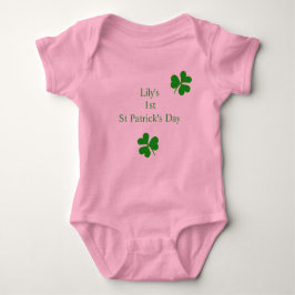 Custom 1. Saint Patrick's Day Lucky Kleeblatt Baby Strampler