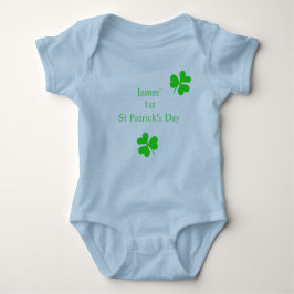 Custom 1. Saint Patrick's Day Lucky Kleeblatt Boy Baby Strampler