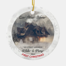 Custom 1st Xmas New Zuhause Foto Street Address Keramik Ornament