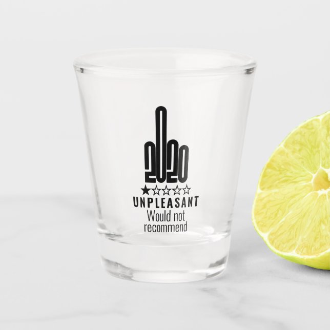 Custom 2020 Middle Finger Review empfiehlt Schnapsglas (Vorderseite)