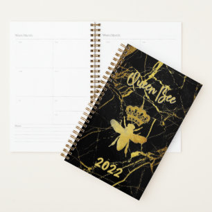 Custom 2022 QUEEN BEE Gold Marmor Undated Monthly Planer