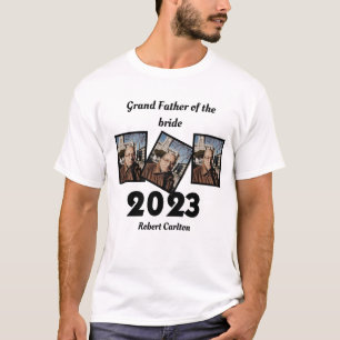 Custom 2023 Großvater des Fotos der Braut T-Shirt