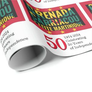 Custom 2024 GRENADA 50 Jahre Unabhängigkeit Geschenkpapier