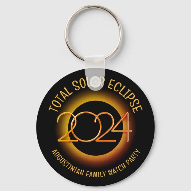 Custom 2024 INSGESAMT SOLAR ECLIPSE Family Souveni Schlüsselanhänger (Vorderseite)