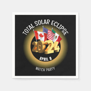 Custom 2024 INSGESAMT SOLAR ECLIPSE Flags Serviette