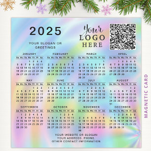 Custom 2025 Calendar QR Code Business Company Logo Magnetkarte
