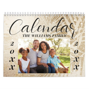 Custom 2025 Elegant Script Gold Family Foto Kalender