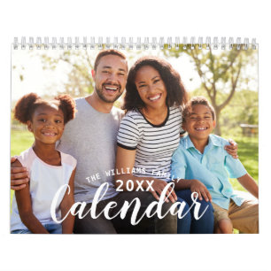 Custom 2025 Simple Modern Script Family Foto Kalender