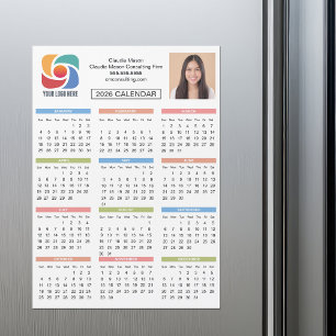 Custom 2026 Calendar Business Logo Company Magnet