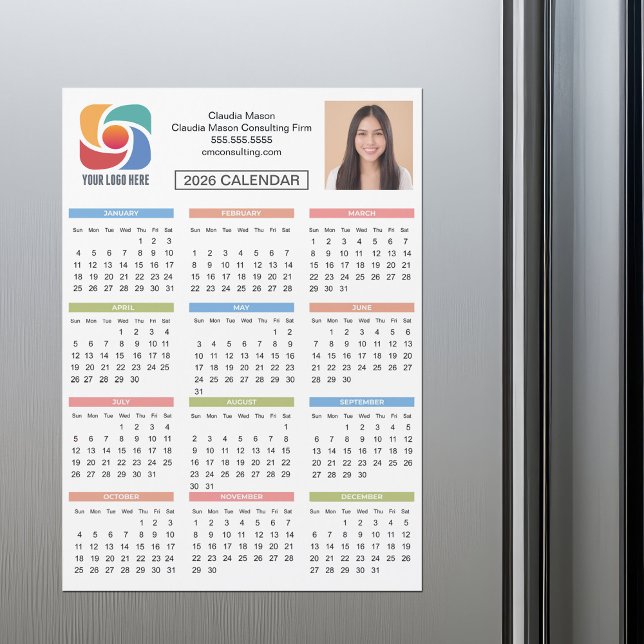 Custom 2026 Calendar Business Logo Company Magnet (Von Creator hochgeladen)