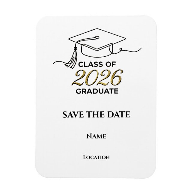 Custom 2026 Graduation Save the Date Magnet (Vertikal)