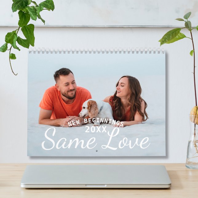 Custom 2026 Modern Couple Foto Kalender (Custom 2025 Modern Couple Photo Calendar
)