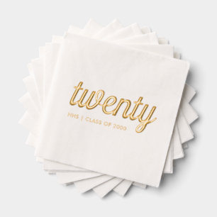 Custom 20. Wiedersehen Modern Gold Foil Napkins Servietten Mit Folie