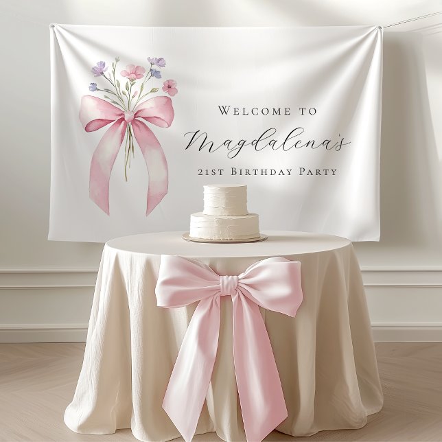 Custom 21. Birthday Banner Bow Wildblume (Von Creator hochgeladen)