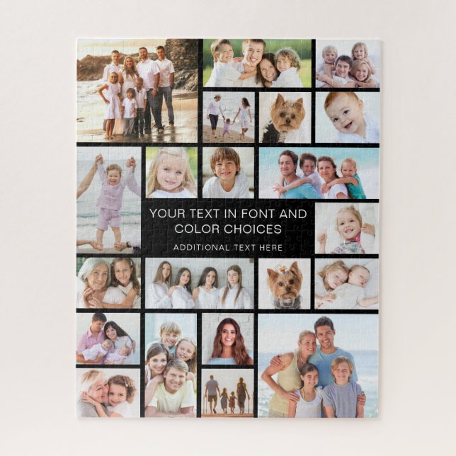 Custom 21 Foto Collage Personalisiert Black Puzzle (Vertikal)