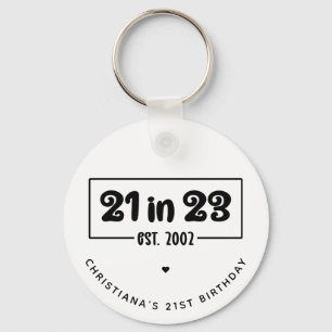 Custom 21. Geburtstag Geschenk 21 im 23. Est 2002 Schlüsselanhänger