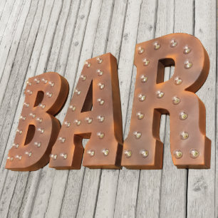 Custom 21" Rustikales "BAR" Vintages Marquee-Zeich