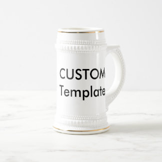 Custom 22oz Traditioneller Bierstein WHITE & GOLD Bierglas