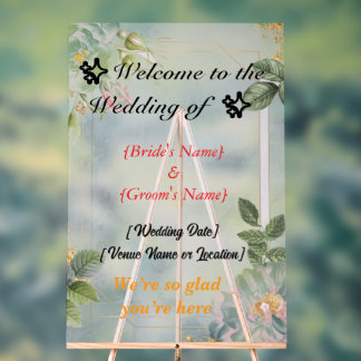Custom 24" x 36" Wedding Acrylic Sign Acrylschild