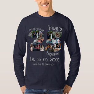 Custom 25. Hochzeitstag Foto Collage T-Shirt