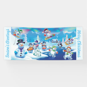 Custom 2,5' x 6' Christmas Vinyl Banner Snow-Szene