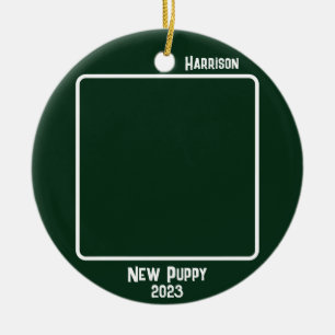 Custom 2-Foto 2-seitige Emerald-Meilenstein-Verans Keramik Ornament