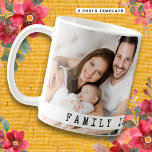 Custom 2 Foto Collage Family Picture Quote White Kaffeetasse<br><div class="desc">Entwerfen Sie Ihre eigenen,  individuellen Tasse mit Familienbildern,  um sie zu einem einzigartigen Zuhause zu machen." Familie ist alles " Zitat Typografie macht es besonders.</div>