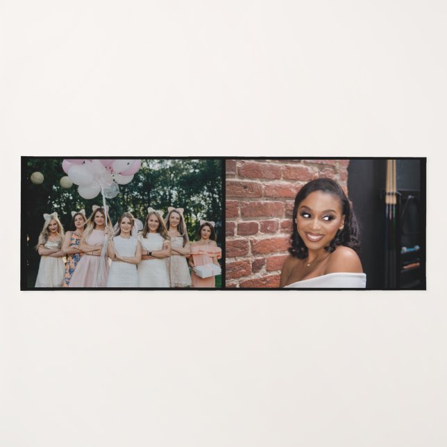 Custom 2 Foto Collage Personalisiert Best Friends Yogamatte (Vorderseite (Horizontal))