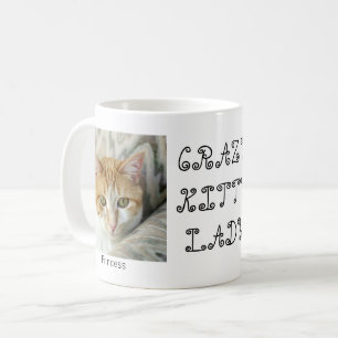 Custom 2 Foto Crazy Kitty Lady Niedlich Coffee Tas Kaffeetasse