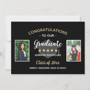 Custom 2 Foto Herzlichen Glückwunsch Graduate Absc Ankündigung