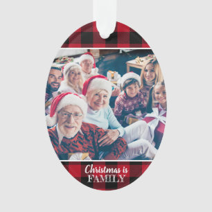 Custom 2 Foto rustikale Red Buffalo Karierte Keram Ornament