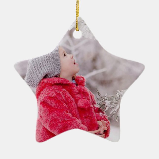 Custom 2 Foto Weihnachts-Star Tree Ornament (Vorne)