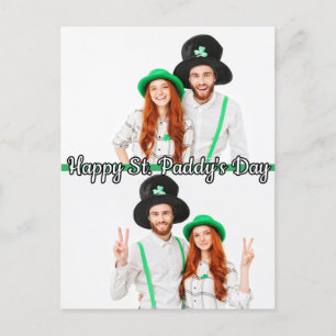 Custom 2-Fotos St Patrick's Day Kleeblatt Irish Postkarte