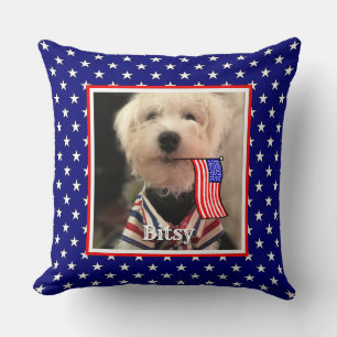 Custom 2 Fotos USA American Flag Patriotic Niedlic Kissen