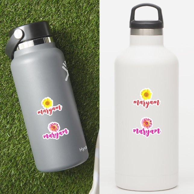 Custom 2 Names, Bottle Decal Label für Mädchen (Custom bottle decals
Girls' name labels
Pink red rose stickers)