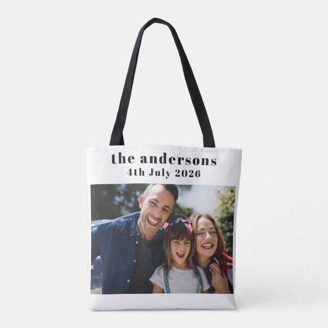 Custom 2 Photo and Text Personalized Tote (Rückseite)