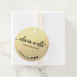Custom 2" Round-Imitate Gold Foil Hang Tag Geschenkanhänger