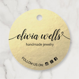 Custom 2" Round-Imitate Gold Foil Hang Tag Geschenkanhänger