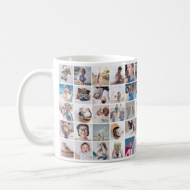 Custom 30 Fotos Moderne Familie und Haustiere Kaffeetasse (Links)