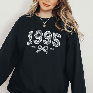 Custom 30. Geburtstag 1995 Lace Coquette Bow Sweatshirt
