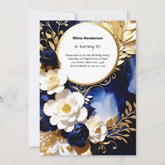 Custom 30. Geburtstagseinladung Einladung (Vorderseite)