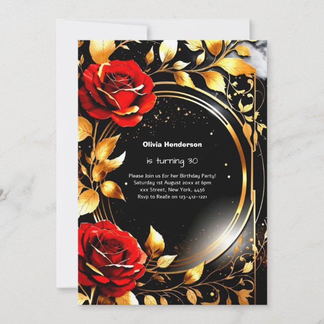 Custom 30. Geburtstagseinladung Einladung (Vorderseite)